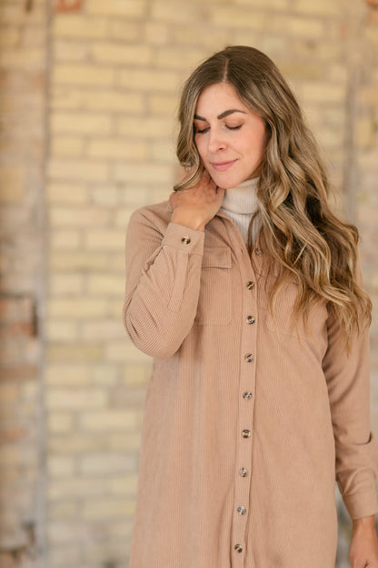Anika Corduroy Shirt Dress