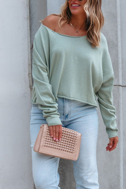 Bennett Sage Boatneck Pullover Sweater - The Avenue44