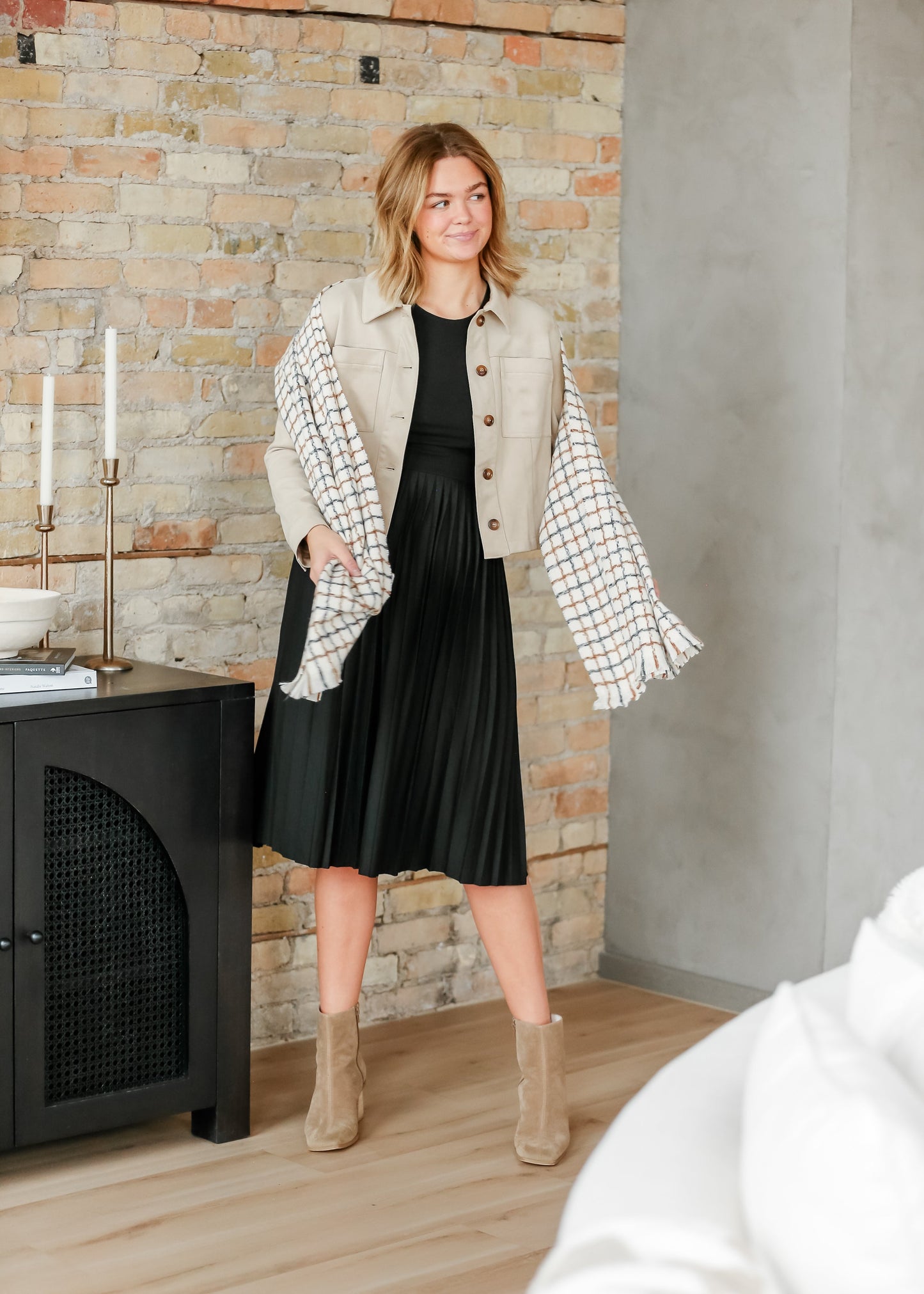 Emersyn Pleated Midi Dress