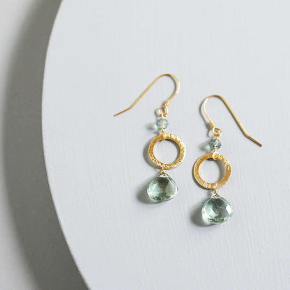 The Airie Earring - Green Amethyst Silver