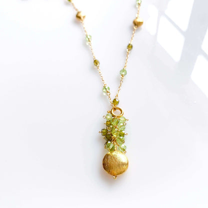 Long Peridot & Green Amethyst Beaded Chain