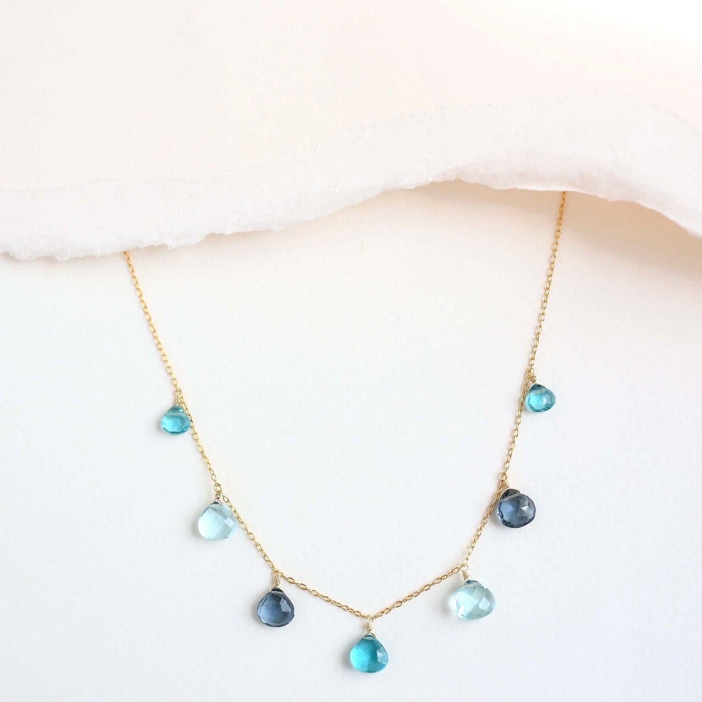 Blue Gemstone Silver Sparkler Necklace