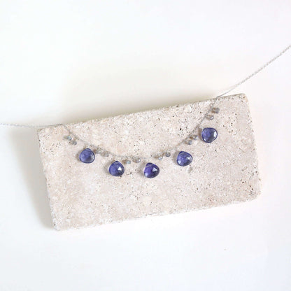 Tanzanite Quartz Silver Sparkler Necklace