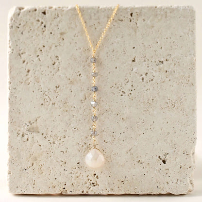 White Chalcedony Yoga Necklace