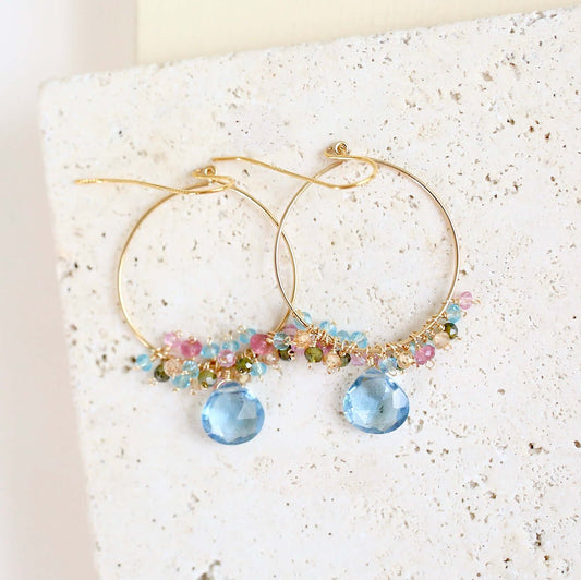 Aquamarine Quartz Swing Earring
