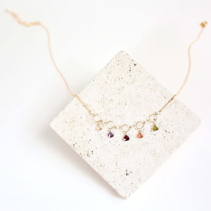 Blue Gemstone Mini Sparkler Necklace