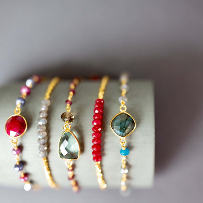Labradorite Adjustable Gemstone Bracelet