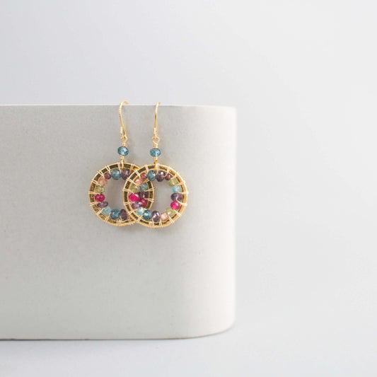 Rainbow Halo Mini Earrings