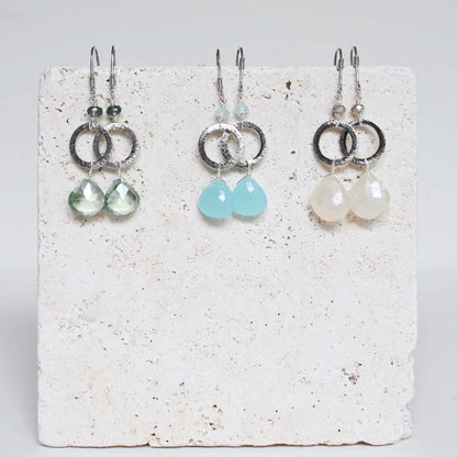 The Airie Earring - Green Amethyst Silver
