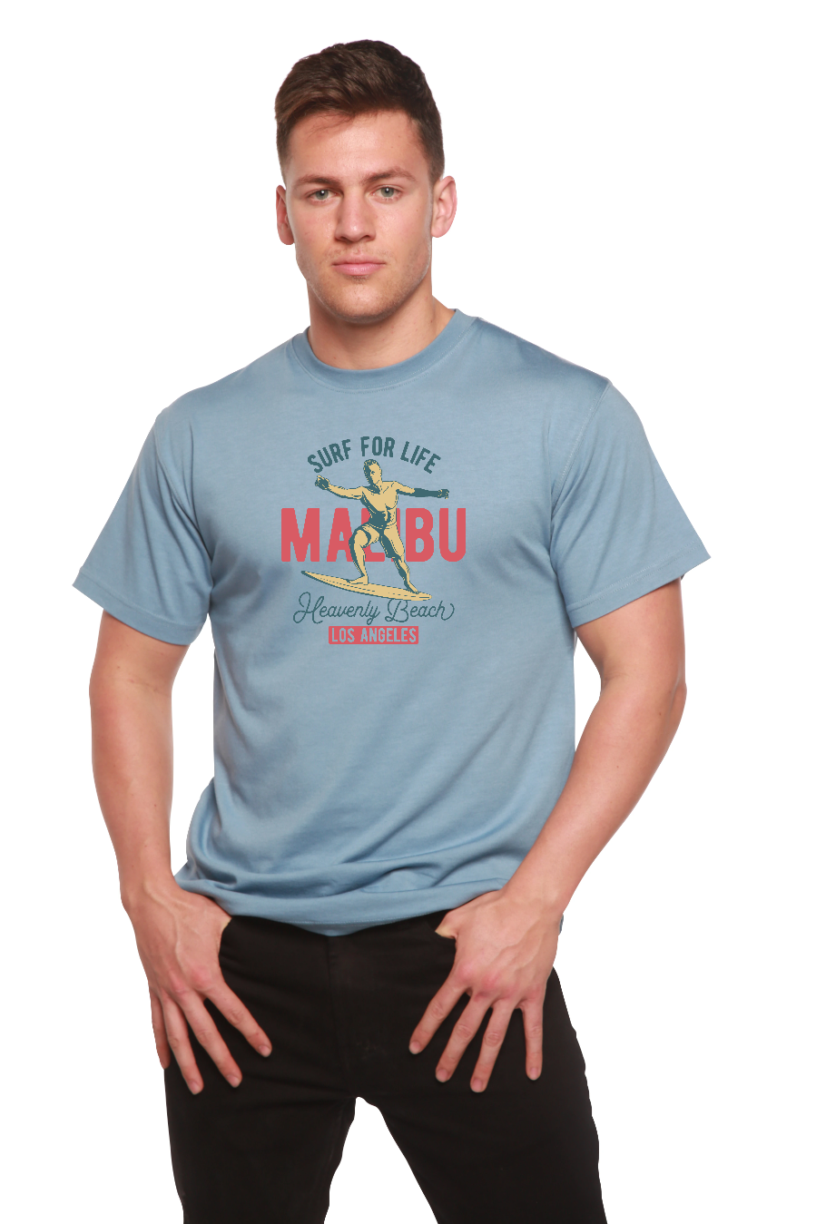 MALIBU Men's Bamboo Viscose/Organic Cotton Short Sleeve Graphic T-Shirt