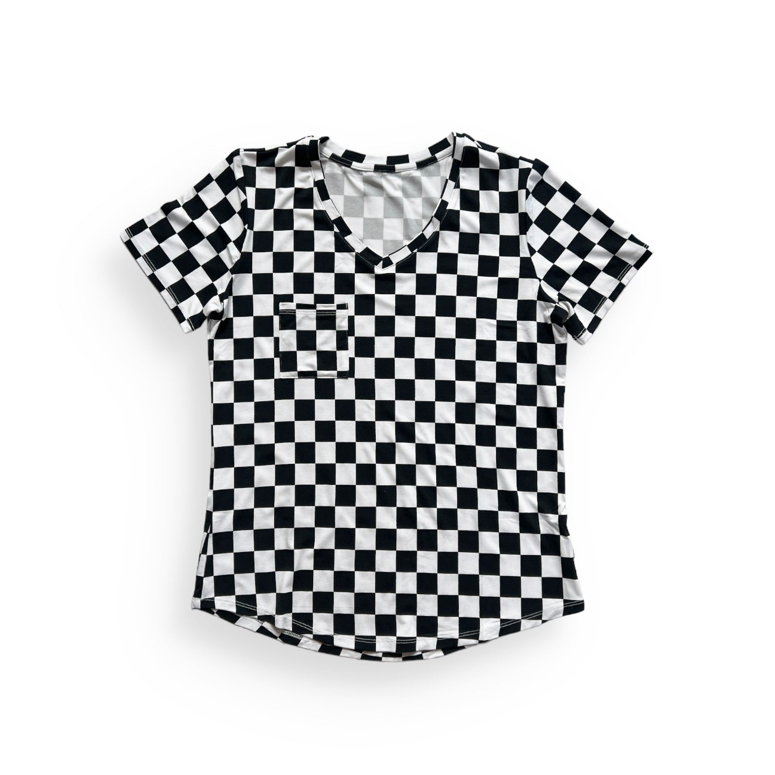 MAMA V-NECK- B+W Check - The Avenue44