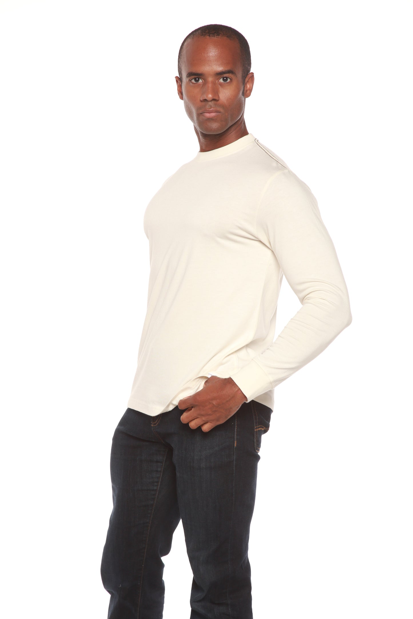 Custom Printed Men's Bamboo Viscose/Organic Cotton Long Sleeve T-Shirt