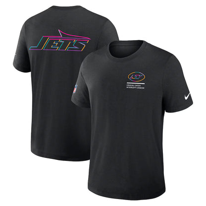 New York Jets Nike Black 2025 NFL Crucial Catch Tri-Blend Dri-FIT T-Shirt