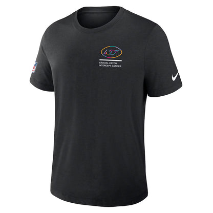 New York Jets Nike Black 2025 NFL Crucial Catch Tri-Blend Dri-FIT T-Shirt
