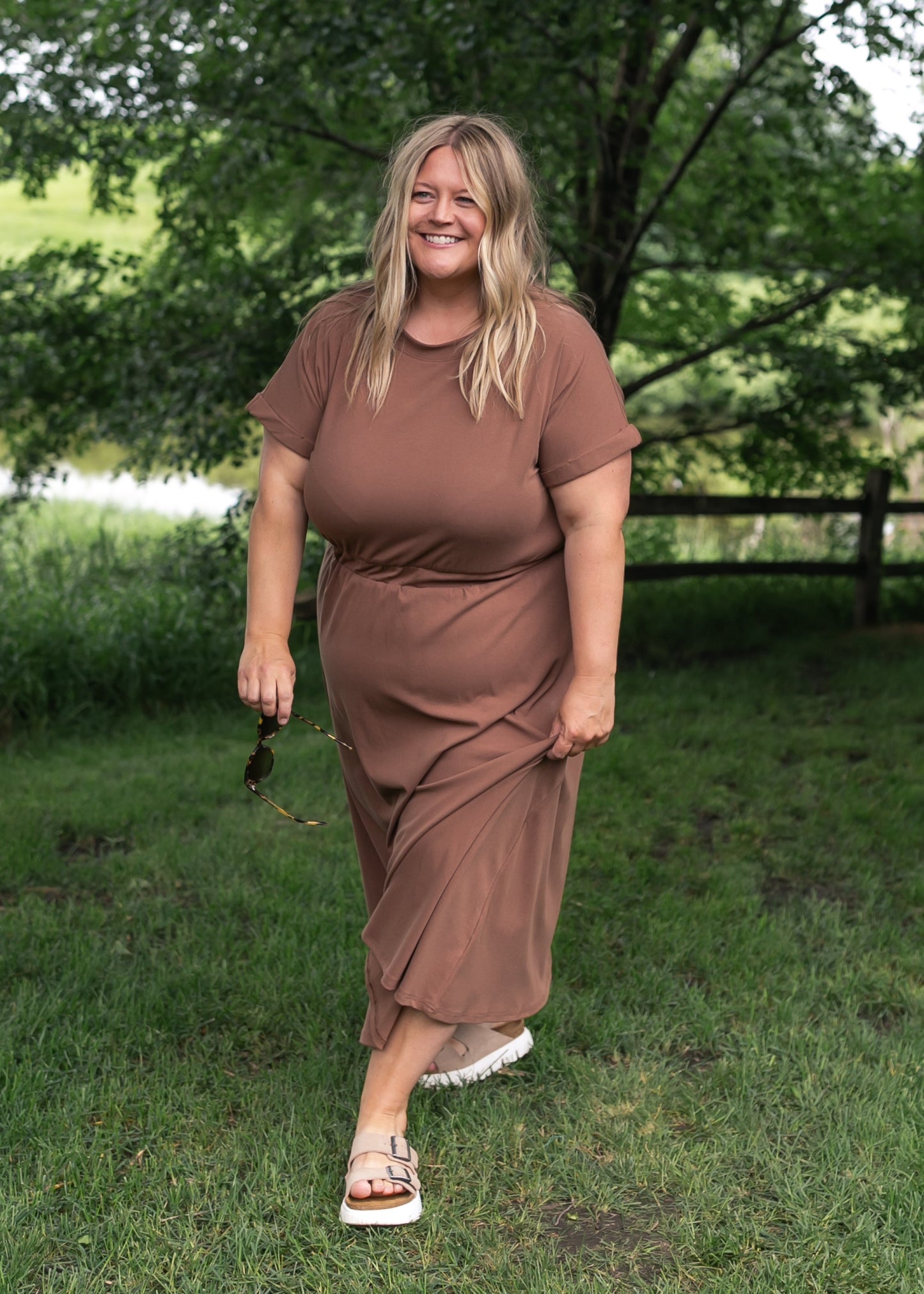 Casey Cap Sleeve Midi Dress