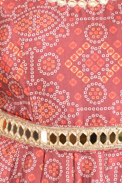 Darrie Maroon Silk Gown