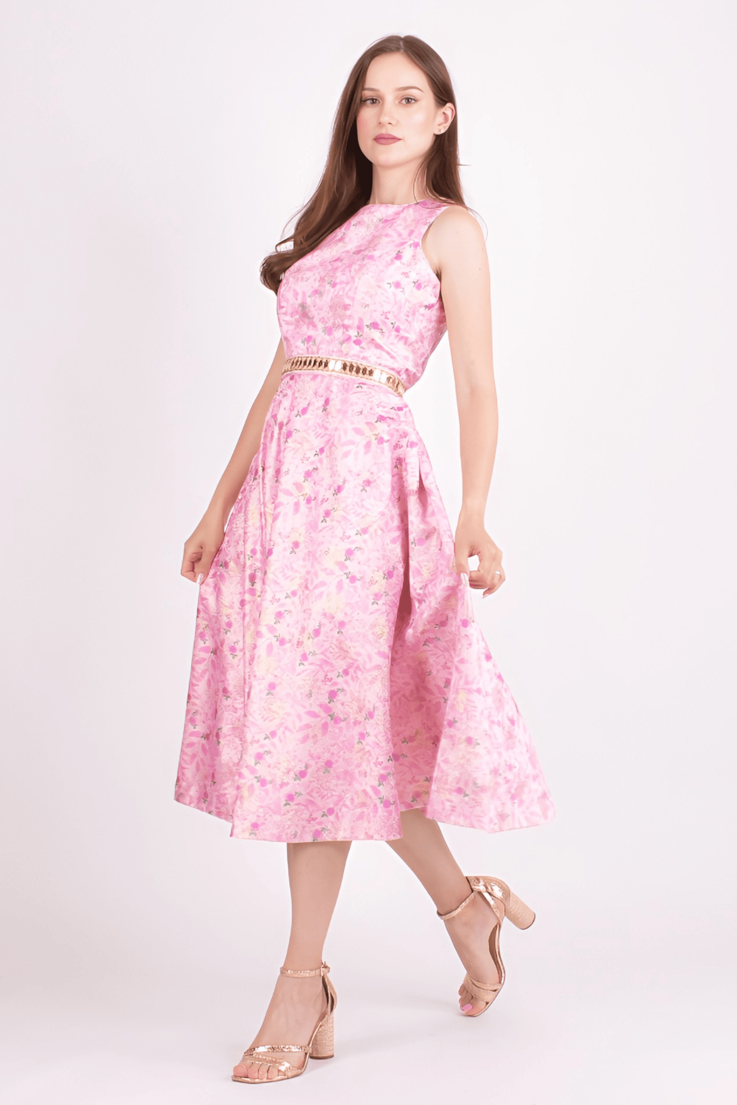 Laurel Jacquard Embroidered Midi Dress