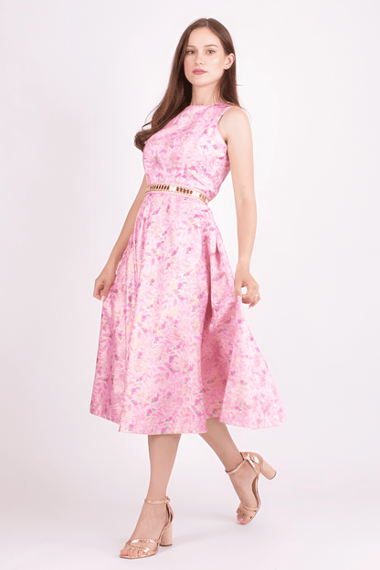 Laurel Jacquard Embroidered Midi Dress