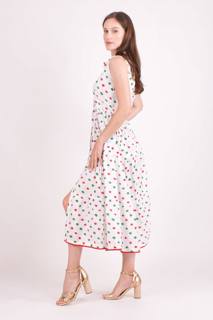 Olinda Cotton Tiered Midi Dress