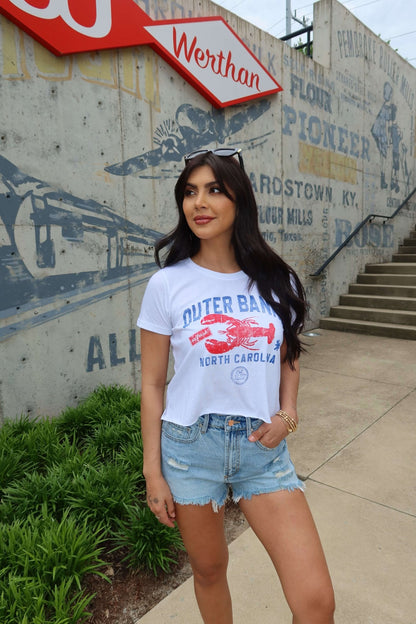 White Outer Banks Short Sleeve Graphic Tee - FINAL SALE - The Avenue44
