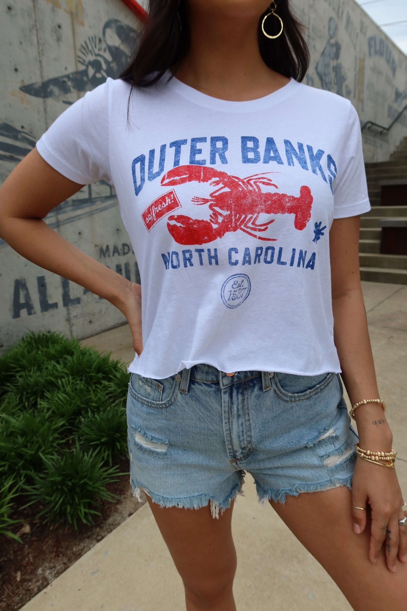 White Outer Banks Short Sleeve Graphic Tee - FINAL SALE - The Avenue44