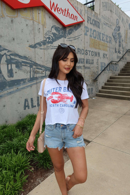 White Outer Banks Short Sleeve Graphic Tee - FINAL SALE - The Avenue44