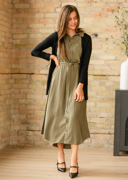 Willow Cap Sleeve Linen Midi Dress